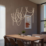 Suspenders 2 bar Offset Ring w Light Curve Suspension Satin Black By Sonneman