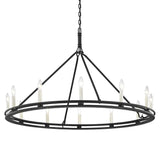 Sutton Chandelier - 12-Light - Texture Black by Troy Lighting