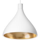 Swell Single Pendant Medium White Brass By Pablo