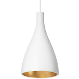 Swell Single Pendant Narrow White Brass By Pablo