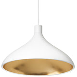 Swell Single Pendant Wide White Brass By Pablo