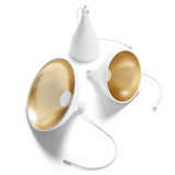 Swell String Medium Pendant Wide White Brass By Pablo - Front View