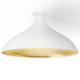 Swell XL Flush Mount Wide Matte White Brass By Pablo