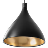 Swell XL Single Pendant Medium Black Brass By Pablo