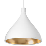 Swell XL Single Pendant Medium White Brass By Pablo