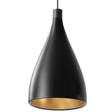Swell XL Single Pendant Narrow Black Brass By Pablo