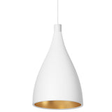 Swell XL Single Pendant Narrow White Brass By Pablo