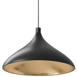 Swell XL Single Pendant Wide Black Brass By Pablo