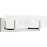Syll Vanity Light — 18", Clear Highlighted Satin Etched, Chrome