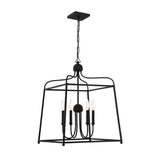 Sylvan Lantern Chandelier 21.5'' Black Forged Black
