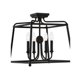 Sylvan Semi Flush Mount 16'' Black Forged Black
