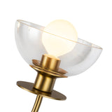 Sylvia Chandelier By Brushed Gold Clear Glass Alora Detailed View