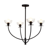 Sylvia Chandelier By Matte Black Clear Glass Alora