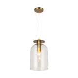 Sylvia Pendant Light By Brushed Gold Clear Glass Alora With Light