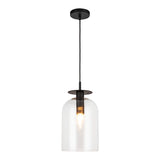Sylvia Pendant Light By Matte Black Clear Glass Alora