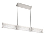 Tabulo Linear Suspension By Hammerton, Glass Pattern: Linea Glass, Finish: Metallic Beige Silver