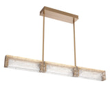 Tabulo Linear Suspension By Hammerton, Glass Pattern: Linea Glass, Finish: Novel Brass