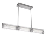 Tabulo Linear Suspension By Hammerton, Glass Pattern: Linea Glass, Finish: Satin Nickel