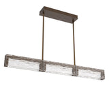 Tabulo Linear Suspension By Hammerton, Glass Pattern: Tidal Glass, Finish: Flat Bronze