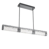 Tabulo Linear Suspension By Hammerton, Glass Pattern: Tidal Glass, Finish: Gunmetal
