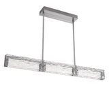 Tabulo Linear Suspension By Hammerton, Glass Pattern: Tidal Glass, Finish: Satin Nickel