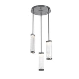 Tabulo Multi-Light Pendant By Hammerton, Glass Patter: Linea Glass, Finish: Gunmetal