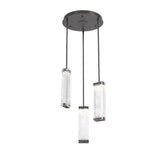 Tabulo Multi-Light Pendant By Hammerton, Glass Patter: Linea Glass, Finish: Graphite