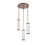 Tabulo Multi-Light Pendant By Hammerton, Glass Patter: Tidal Glass, Finish: Burnished Bronze