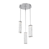 Tabulo Multi-Light Pendant By Hammerton, Glass Patter: Tidal Glass, Finish: Classic Silver