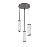 Tabulo Multi-Light Pendant By Hammerton, Glass Patter: Tidal Glass, Finish: Graphite