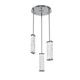 Tabulo Multi-Light Pendant By Hammerton, Glass Patter: Tidal Glass, Finish: Gunmetal