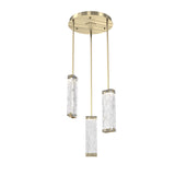 Tabulo Multi-Light Pendant By Hammerton, Glass Patter: Tidal Glass, Finish: Heritage Brass