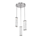 Tabulo Multi-Light Pendant By Hammerton, Glass Patter: Tidal Glass, Finish: Satin Nickel