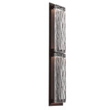 Sasha Outdoor Wall Light By Hammerton, Size: Double, Color: Tidal Glass, Finish: Statuary Bronze