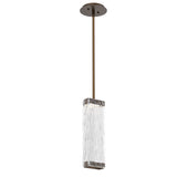 Tabulo Pendant By Hammerton, Glass Patter: Tided Glass, Finish: Flat Bronze