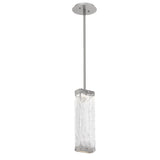 Tabulo Pendant By Hammerton, Glass Patter: Linea Glass, Finish: Metallic Beige Silver