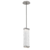 Tabulo Pendant By Hammerton, Glass Patter: Tided Glass, Finish: Metallic Beige Silver