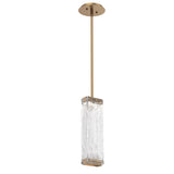 Tabulo Pendant By Hammerton, Glass Patter: Linea Glass, Finish: Novel Brass