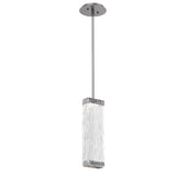 Tabulo Pendant By Hammerton, Glass Patter: Tided Glass, Finish: Satin Nickel