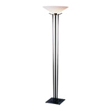 Taper Floor Lamp, shown in Dark Smoke, Opal Glass, by Hubbardton Forge