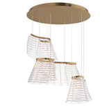 Tartan 3-Light LED Pendant by ET2 - Brushed Champagne