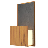 Teak Clean Wall Sconce with Slate Accent by Accord