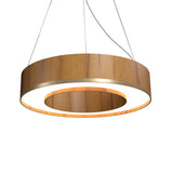 Teak Cylindrical Pendant with Brass Accent by Accord