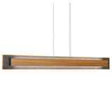 Teak Petra Linear Pendant with Slate Accent by Accord