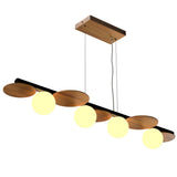Teak Small Luna Linear Pendant by Accord