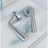 Tender Door Lever in Satin Chrome lifestyle view by Colombo Design