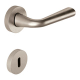 Tender Door Lever in Satin Nickel angled view by Colombo Design