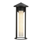Tenko Outdoor Wall Sconce Black Glassy Opal Glass Medium By Alora