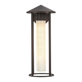 Tenko Outdoor Wall Sconce Bronze Glassy Opal Glass Medium By Alora