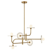Teramo Chandelier Matte Brushed Brass 6 Lights By Lib Co.